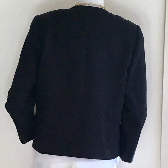 H&M Navy Black Boxy Cropped Jacket Sz EUR42/US12 - Picture 3 of 7